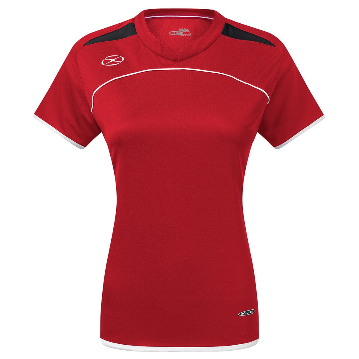 Cardiff Jersey - Female Shirt Xara Soccer Red/Black/White Womens Large 