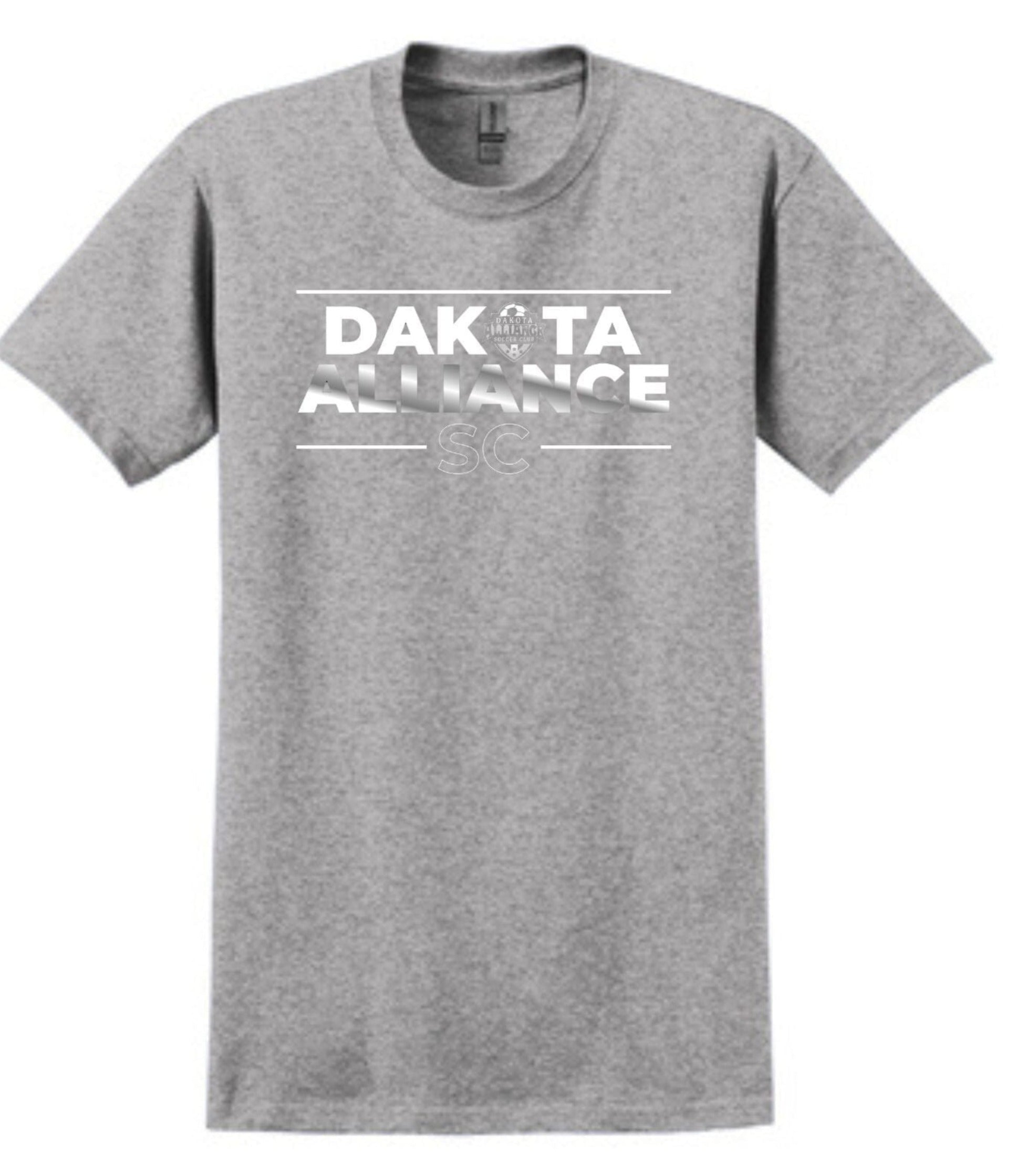DASC Men's/Unisex Cotton T-Shirt - Fan Gear Shirt Gildan Men's Small Sport Grey Dakota Alliance