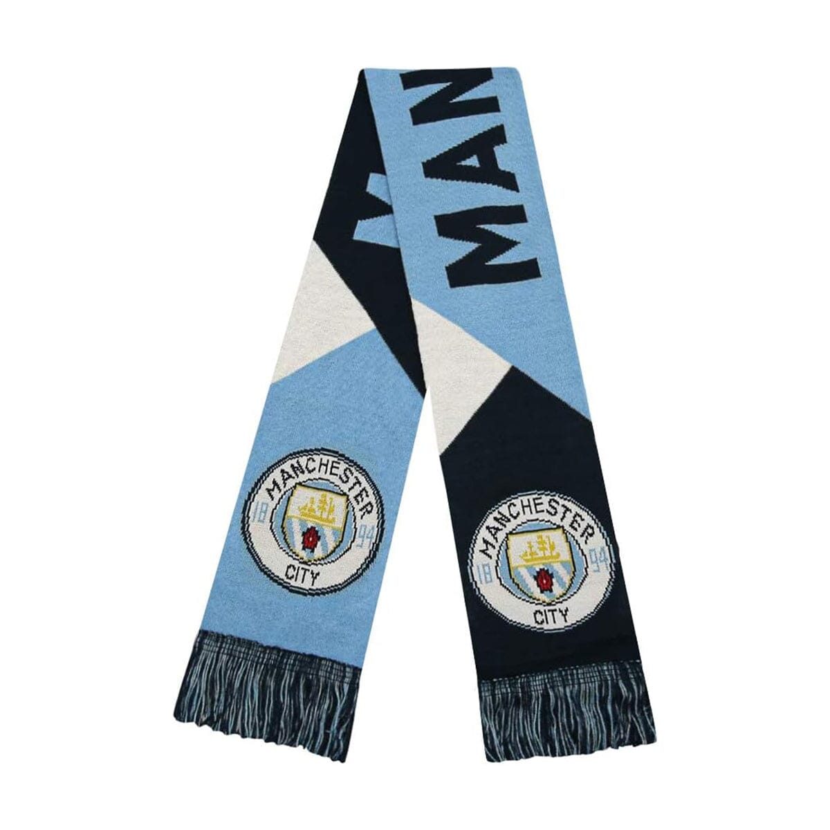 Icon Sports Men&#39; English Premiership Manchester City Facet Team Scarf | MC16SC Scarf Icon Sports Group OSFM Blue 