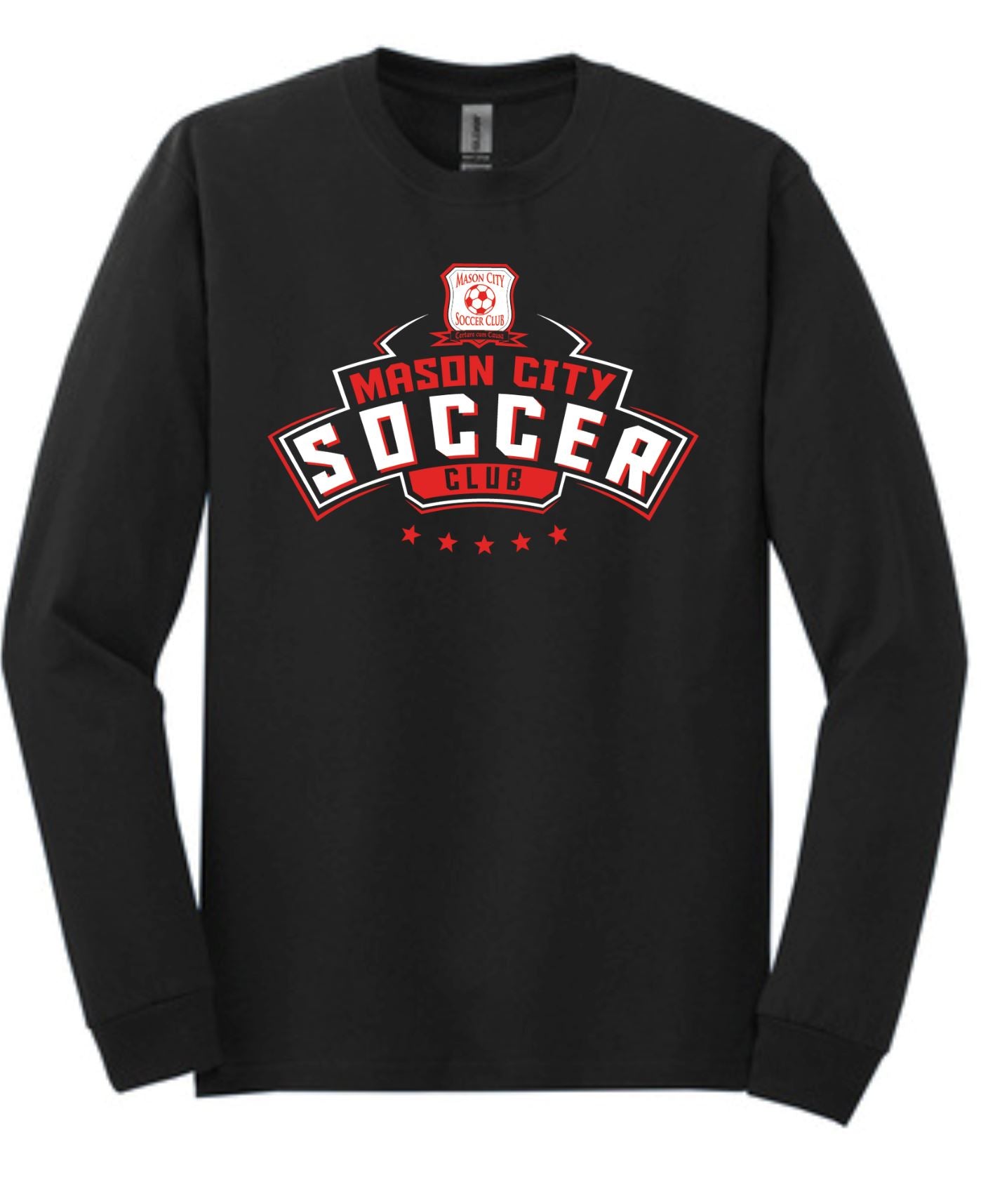 Mason City Soccer Club | Men's Short Long Sleeve Long Sleeve T-Shirt Goal Kick Soccer Medium Black 