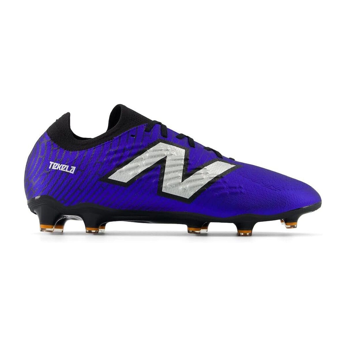 New Balance Men's Tekela Magia Low Laced FG V4+ Soccer Shoe | ST2FLZ45 Soccer Shoes New Balance 7.5 Medium Infinity Blue/Metallic Silver/Black 