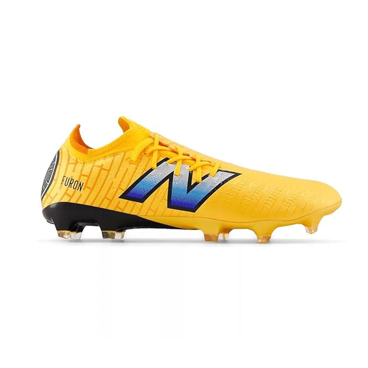 New Balance Unisex Furon Pro V7+ FG Soccer Shoe | SF1FZ75 Soccer Shoes New Balance 8 Wide Sun Glow/Silver Metallic/Black 