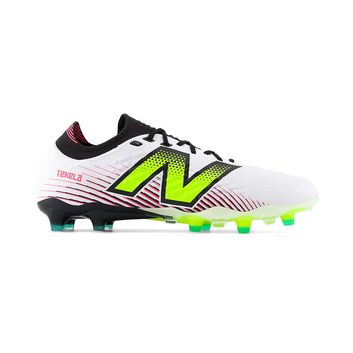 New Balance Unisex Tekela Magia Low Laced FG V4+ Soccer Shoe | ST2FLH45 Soccer Shoes New Balance 8 Wide White/Hi-lite/Black 