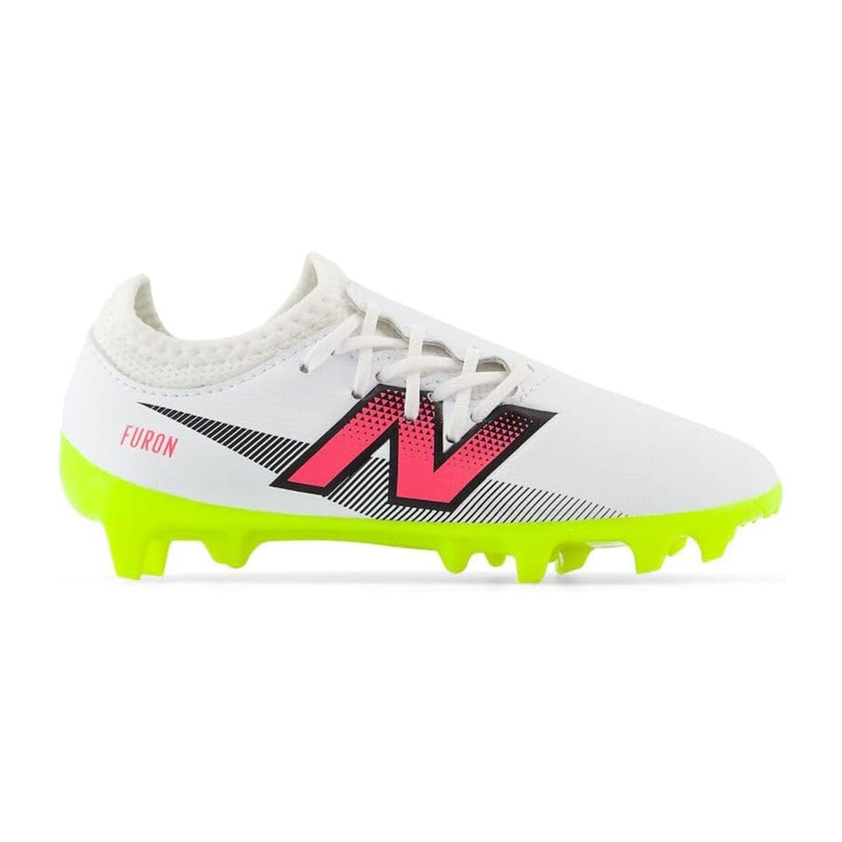 New Balance Youth Furon Dispatch FG V7+ Soccer Shoe | SJF3FH75 Soccer Shoes New Balance 1 White/Hi-lite/Black 