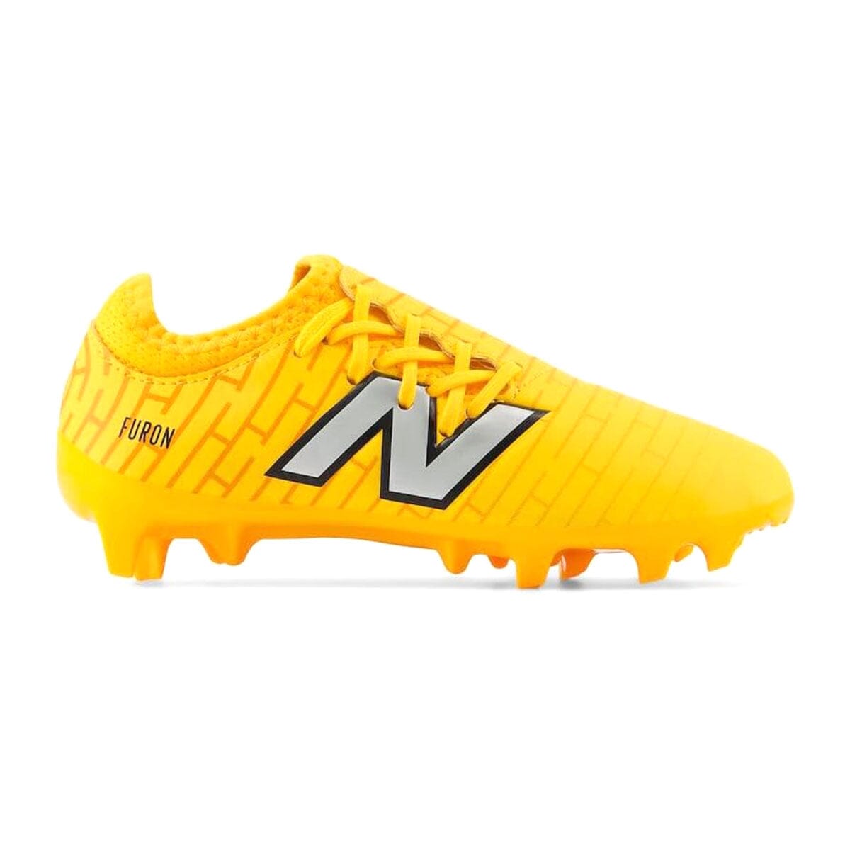 New Balance Youth Furon Dispatch Fg V7+ Soccer Shoe | SJF3FZ75 Soccer Shoes New Balance 1 Sun Glow/Silver Metallic/Black 