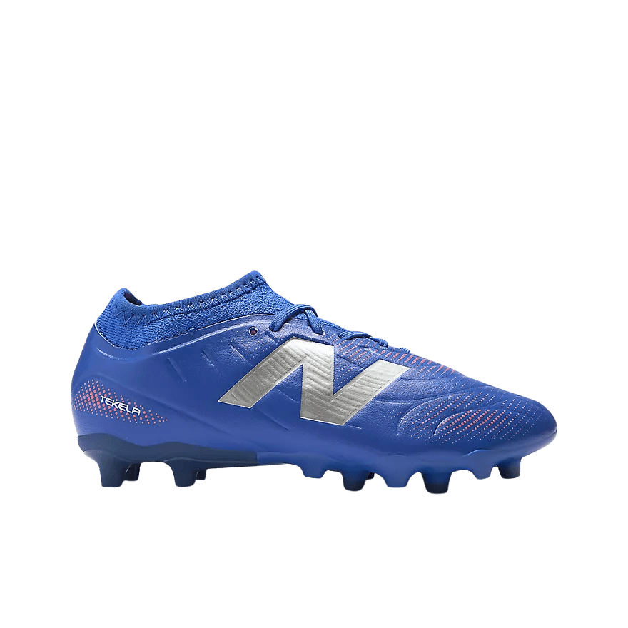 New Balance Youth Tekela Team Low Laced FG V5 Soccer Shoe SJT3FMP5 Blue/Energy Red/Silver