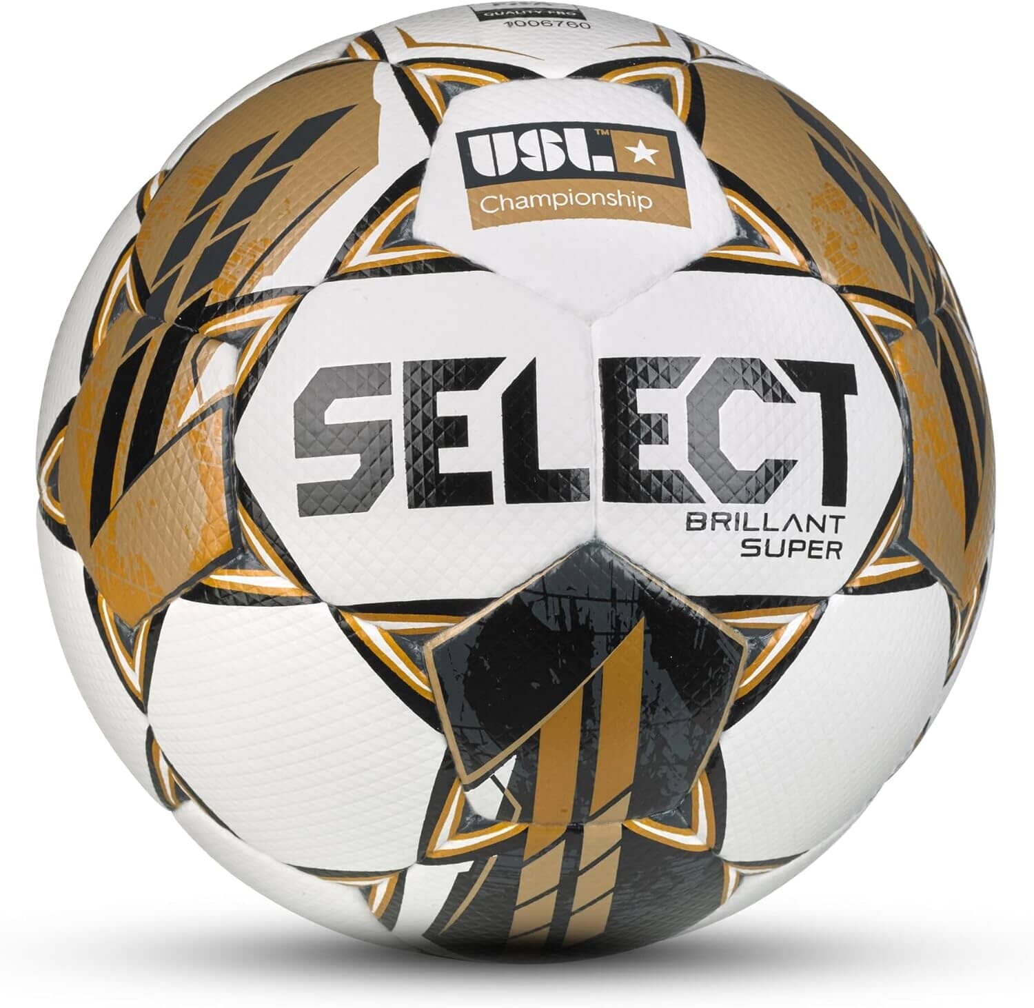 SELECT Brilliant Super USL Championship v23 Soccer Ball | 0115901684 Soccer Ball Select 5 White/Gold/Black 