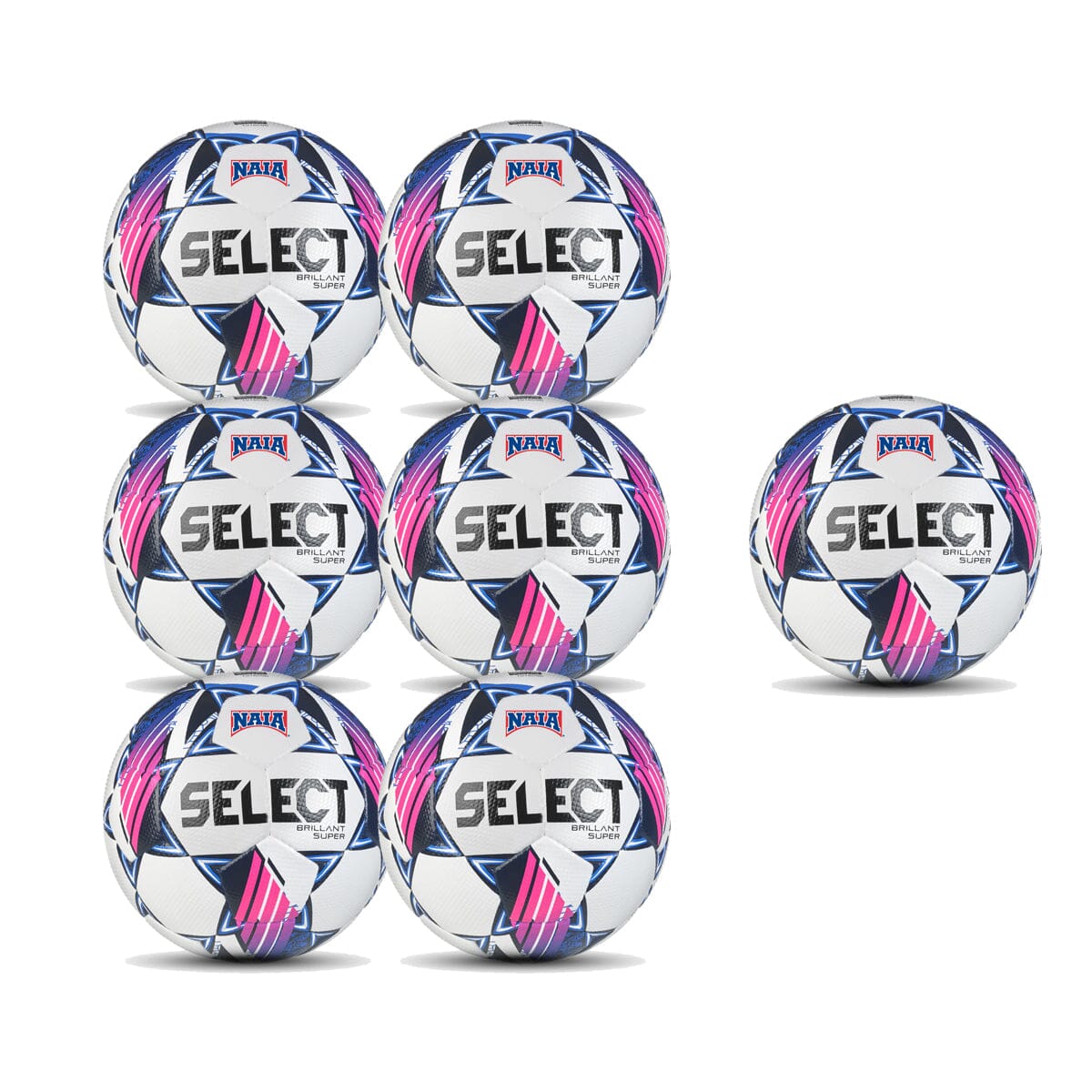 Select NAIA Brillant Super V24 6 Pack + 1 Soccer Ball Select 5 