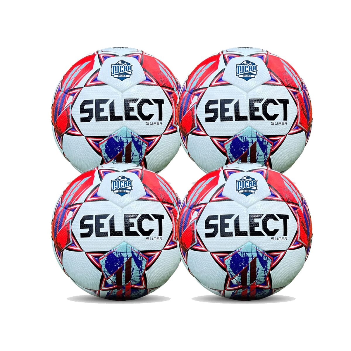 Select NJCAA Super v24 Soccer Ball (4-pack) Select 5 White/Blue/Red 