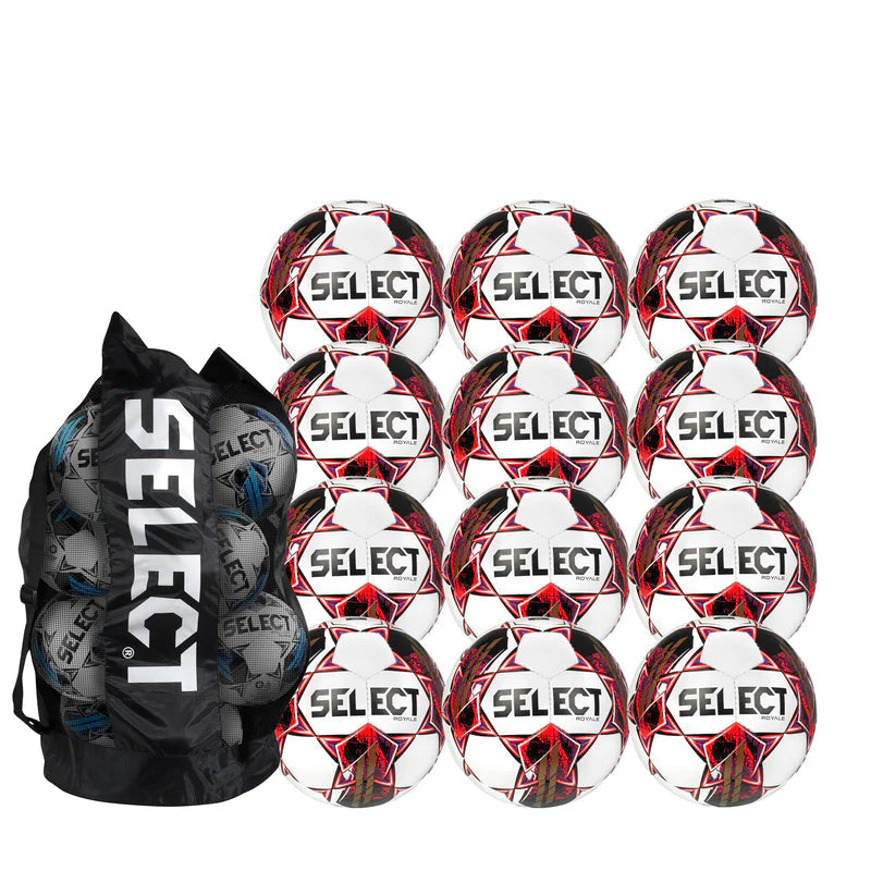 Select Royale v22 12- Pack + 1 Duffle bag Goal Kick Soccer Red 5 