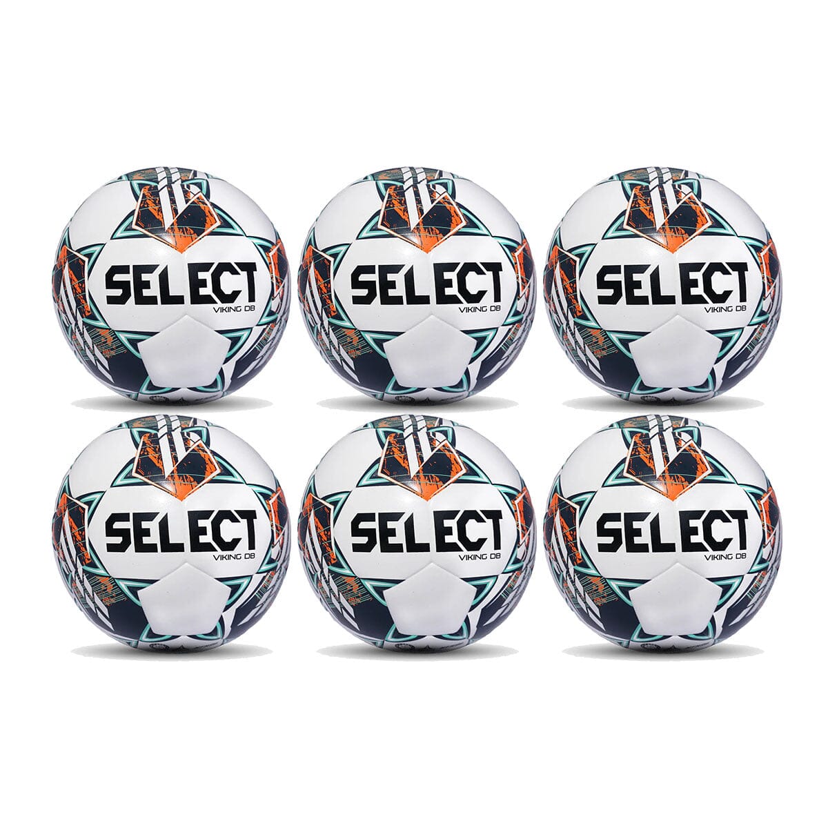 Select Viking DB NFHS v24 Soccer Ball Soccer Balls Select 6pack - size 4 White/Teal/Orange 