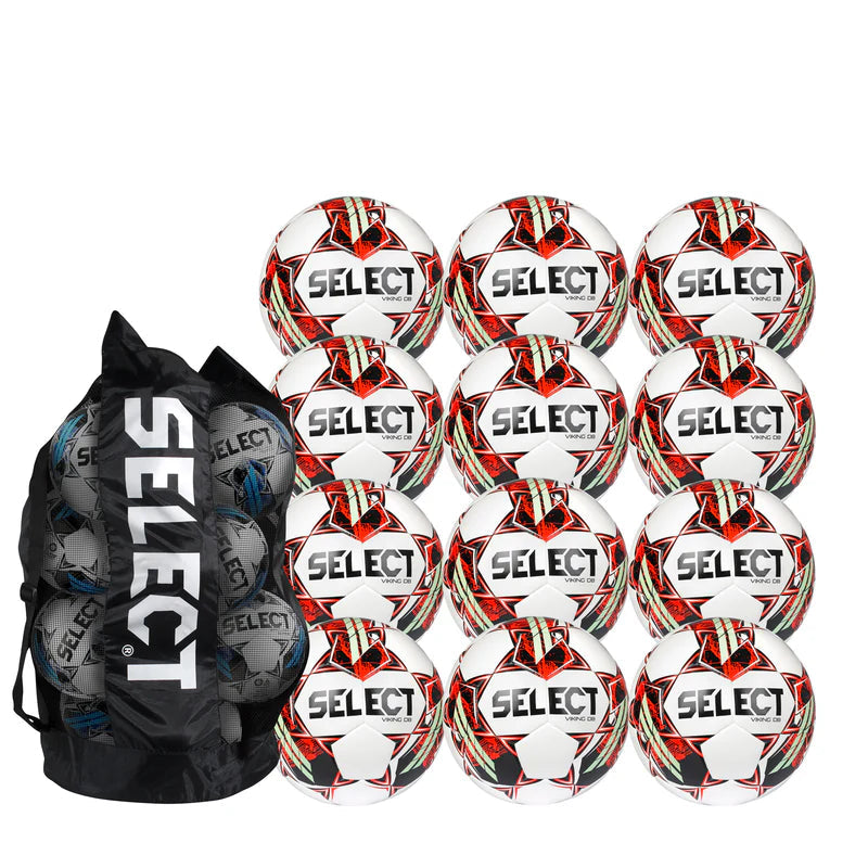 Select Viking v22 12- Pack + 1 Duffle bag Goal Kick Soccer Red 5 