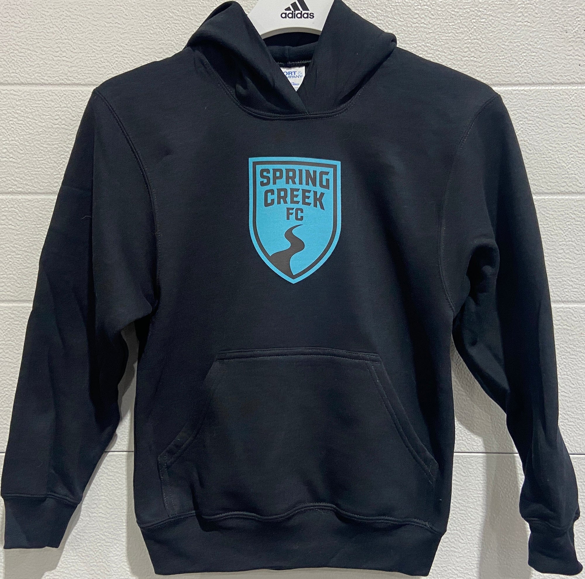 Spring Creek Fleece Pullover Hooded Sweatshirt - Youth Medium | Off Center Logo Goal Kick Soccer 