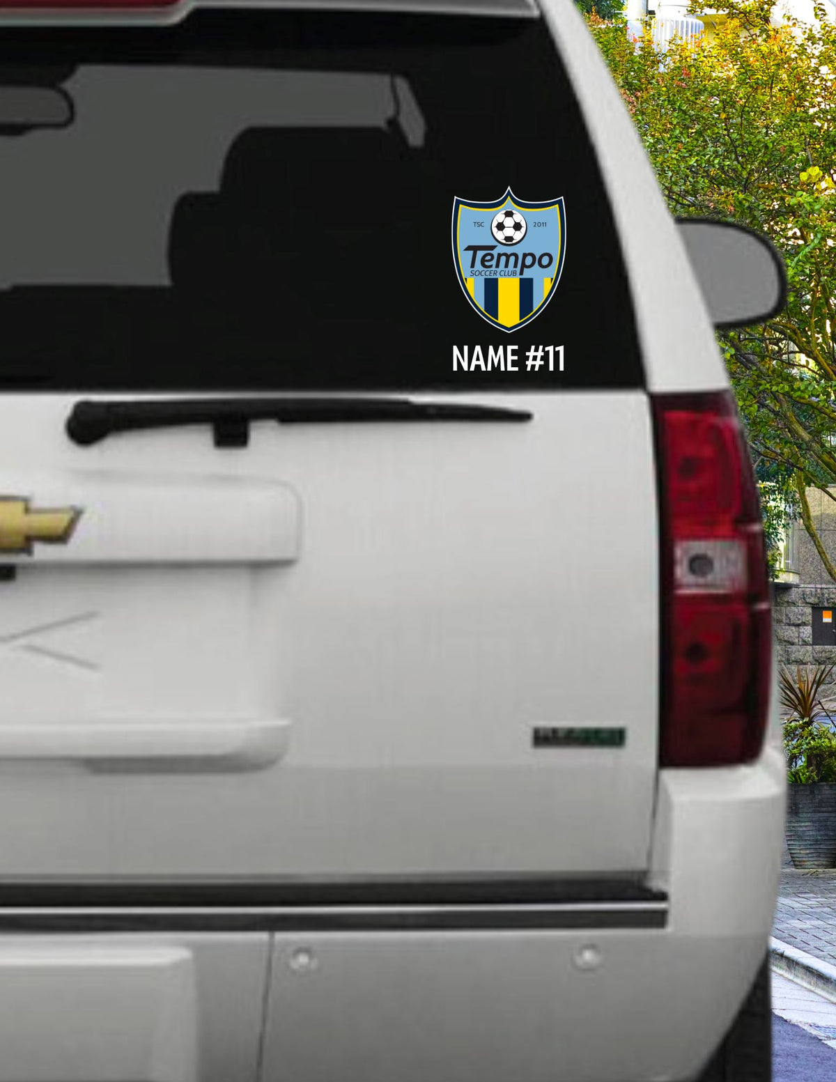Tempo Soccer Club Car Decal sticker Goal Kick Soccer 