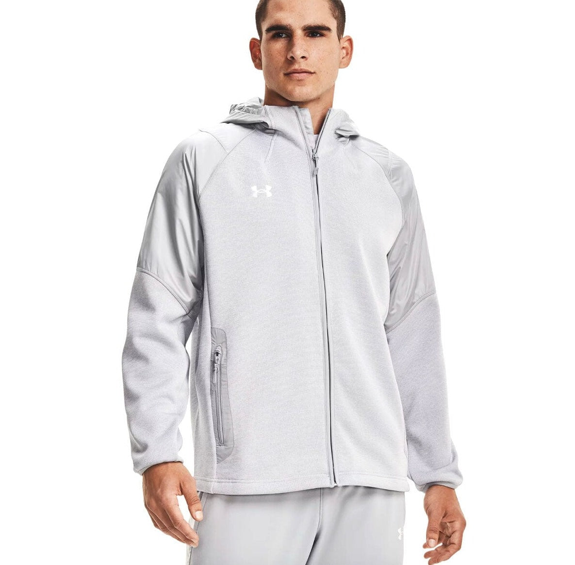 Under Armour Men's Storm Squad Woven Warm Up Jacket White Gray 1343180-100 4XL deals