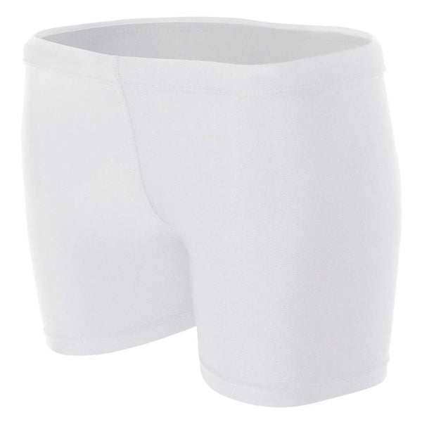 A4 Women&#39;s 4&quot; Compression Shorts Shorts Alleson Athletic White X-Small 