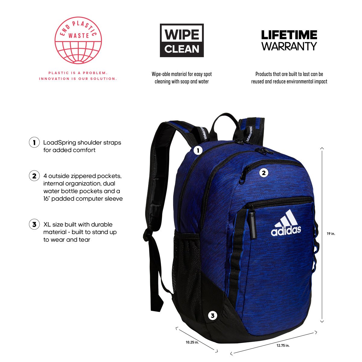 adidas excel 6 backpack volume adidas Excel 6 Backpack, Black
