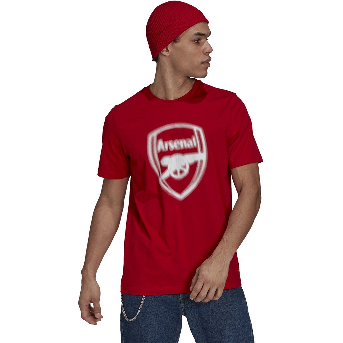 adidas Men&#39;s 2021-22 Arsenal Blurred Badge Logo Tee | GR4197 Apparel Adidas 