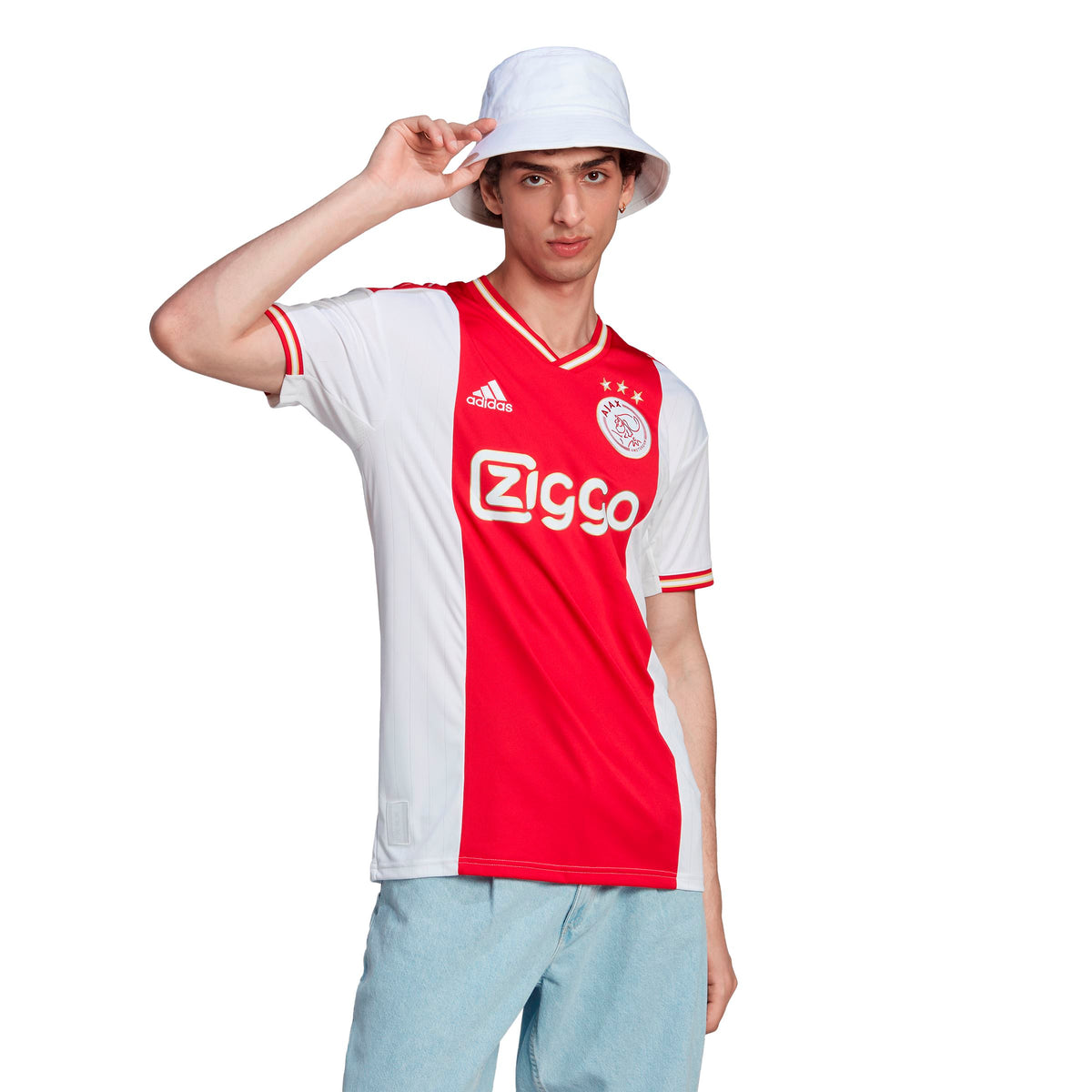 adidas Men&#39;s 22/23 Ajax Amsterdam Home Jersey | H58243 Jersey Adidas Adult Small Bold Red 
