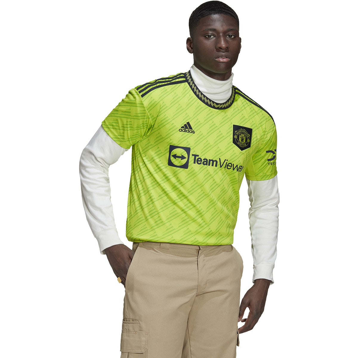 adidas Men's 22/23 Manchester United 3rd Jersey | HE2981 Apparel Adidas Adult Small Semi Solar Slime 