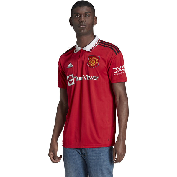 adidas Men&#39;s 22/23 Manchester United Home Jersey | H13881 Jersey Adidas Adult Small Real Red 