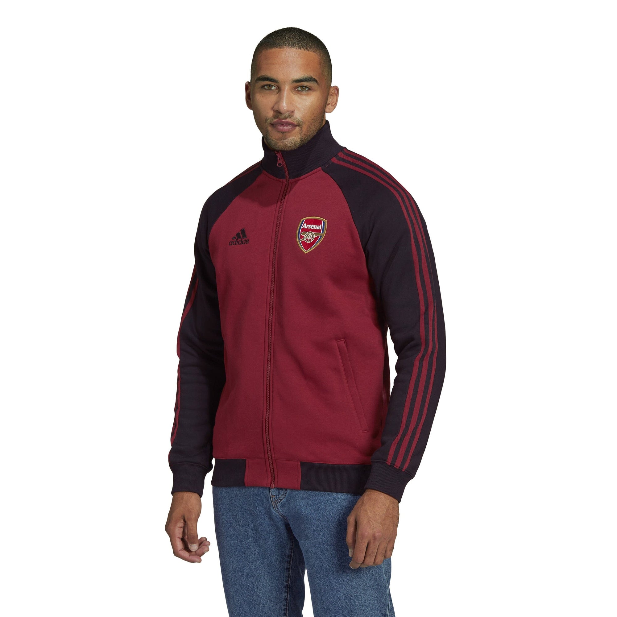 adidas Men's Arsenal FC 2021/2022 Anthem Jacket | HA5256 Jacket Adidas Adult Small Noble Maroon/Black 