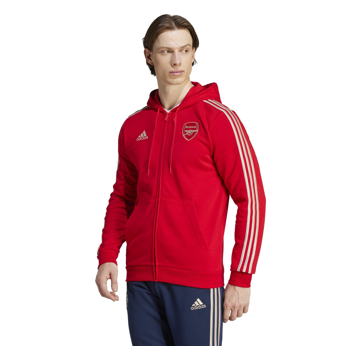 adidas Men&#39;s Arsenal FC 23/24 DNA Full Zip Hoodie | HZ2070 Adidas Adult Small Better Scarlet 
