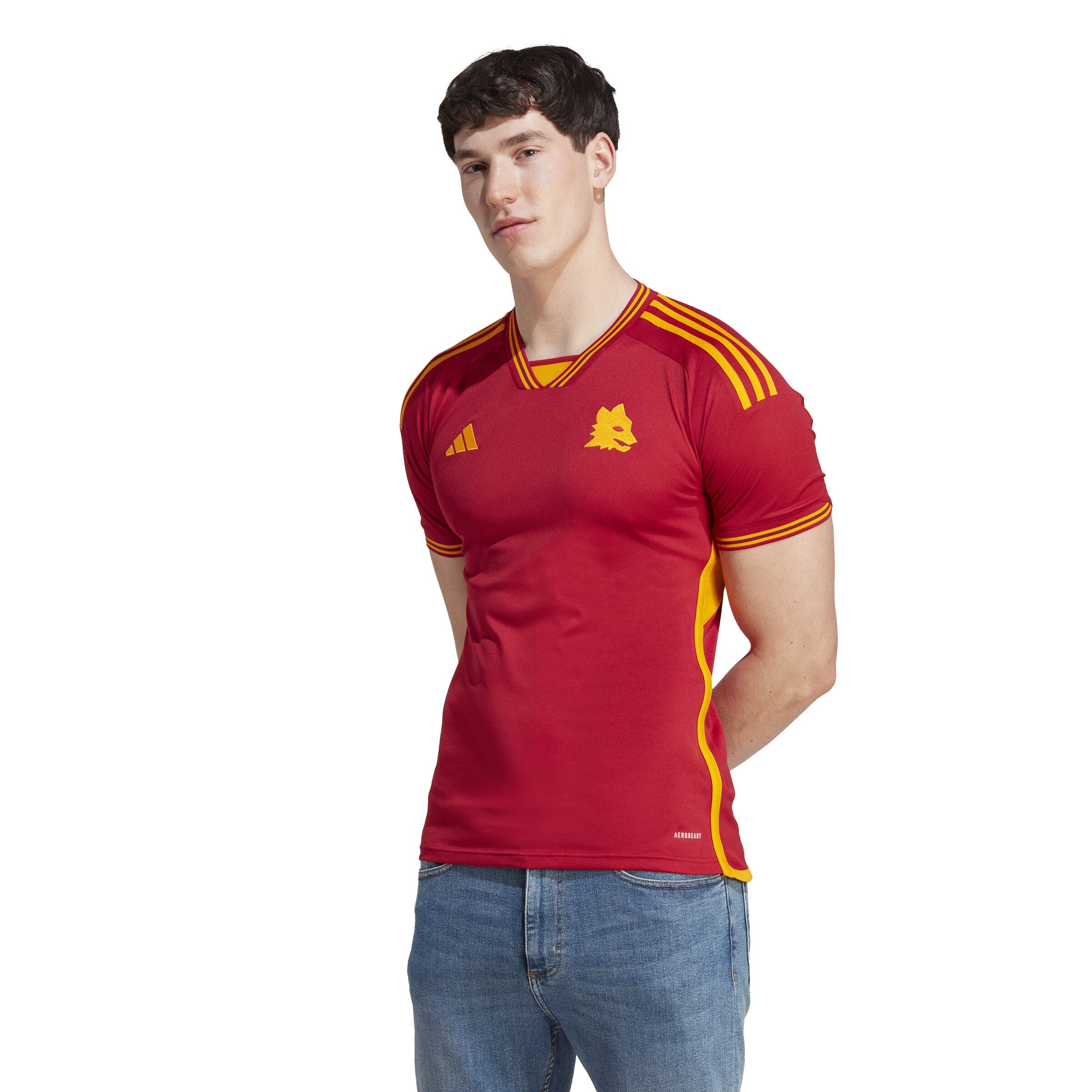 adidas AS Roma 23/24 Home Jersey - Red, Men's Soccer