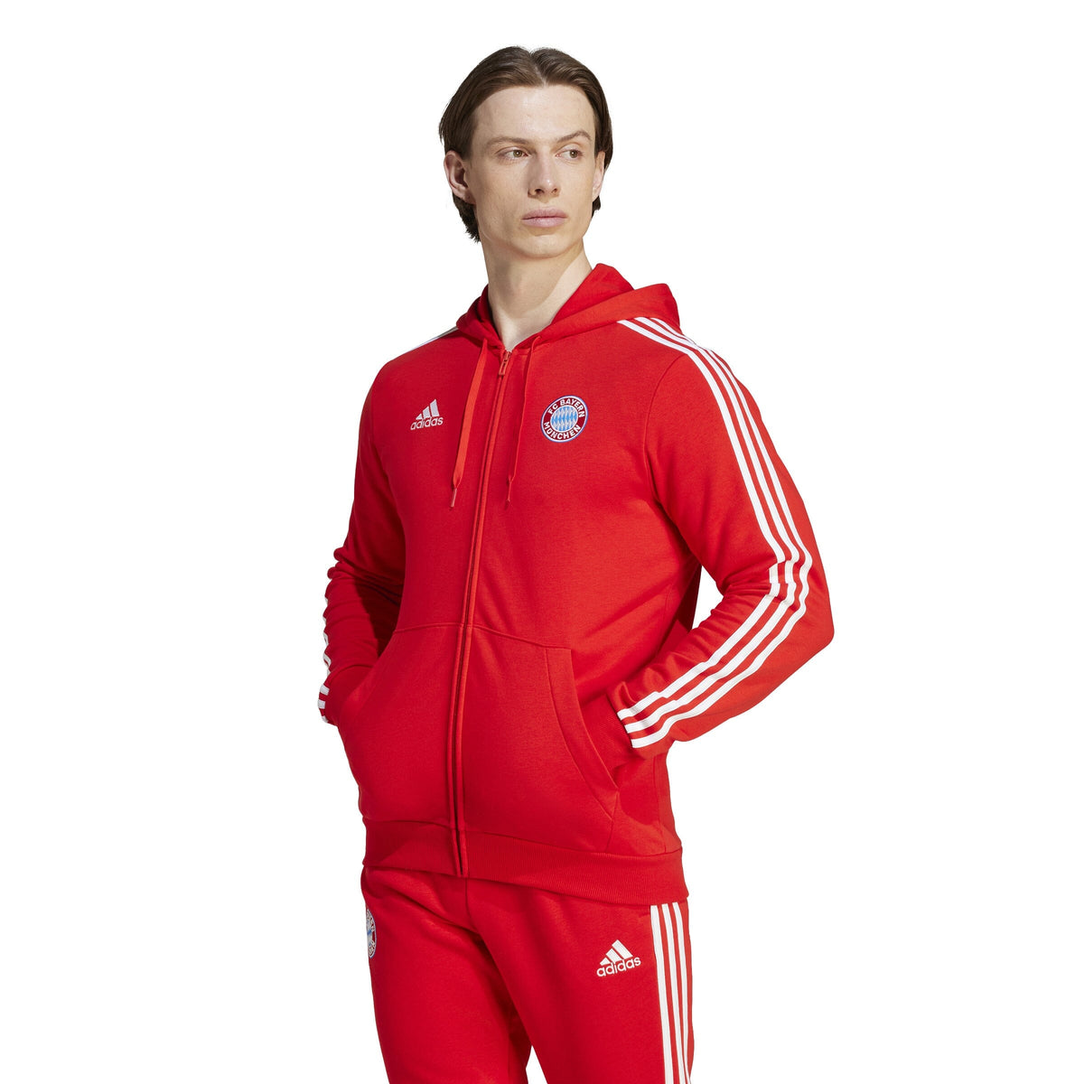 adidas Men&#39;s FC Bayern 23/24 DNA Full Zip Hoodie | HY3284 Track Jacket Adidas 