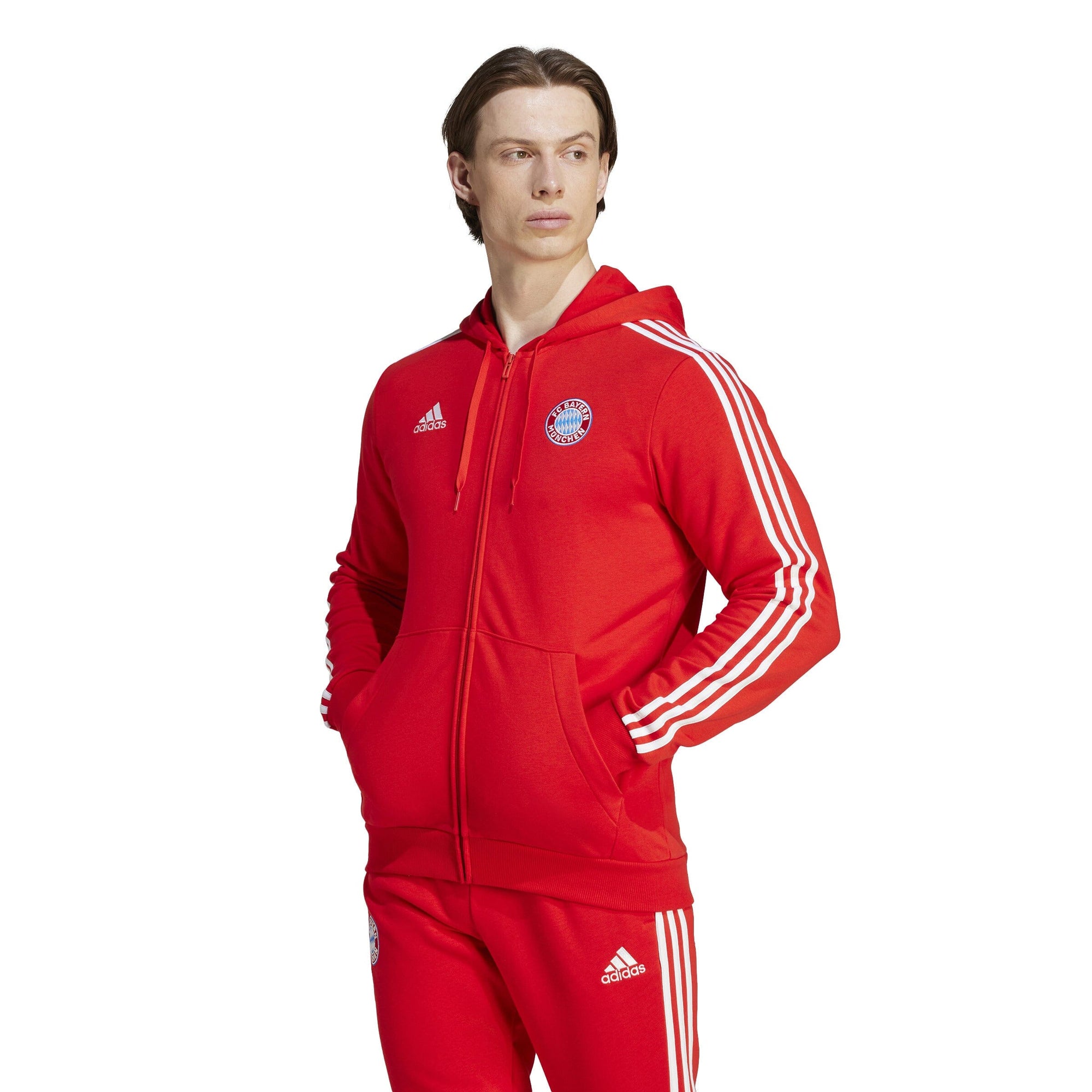 adidas Men's FC Bayern 23/24 DNA Full Zip Hoodie | HY3284 Track Jacket Adidas 