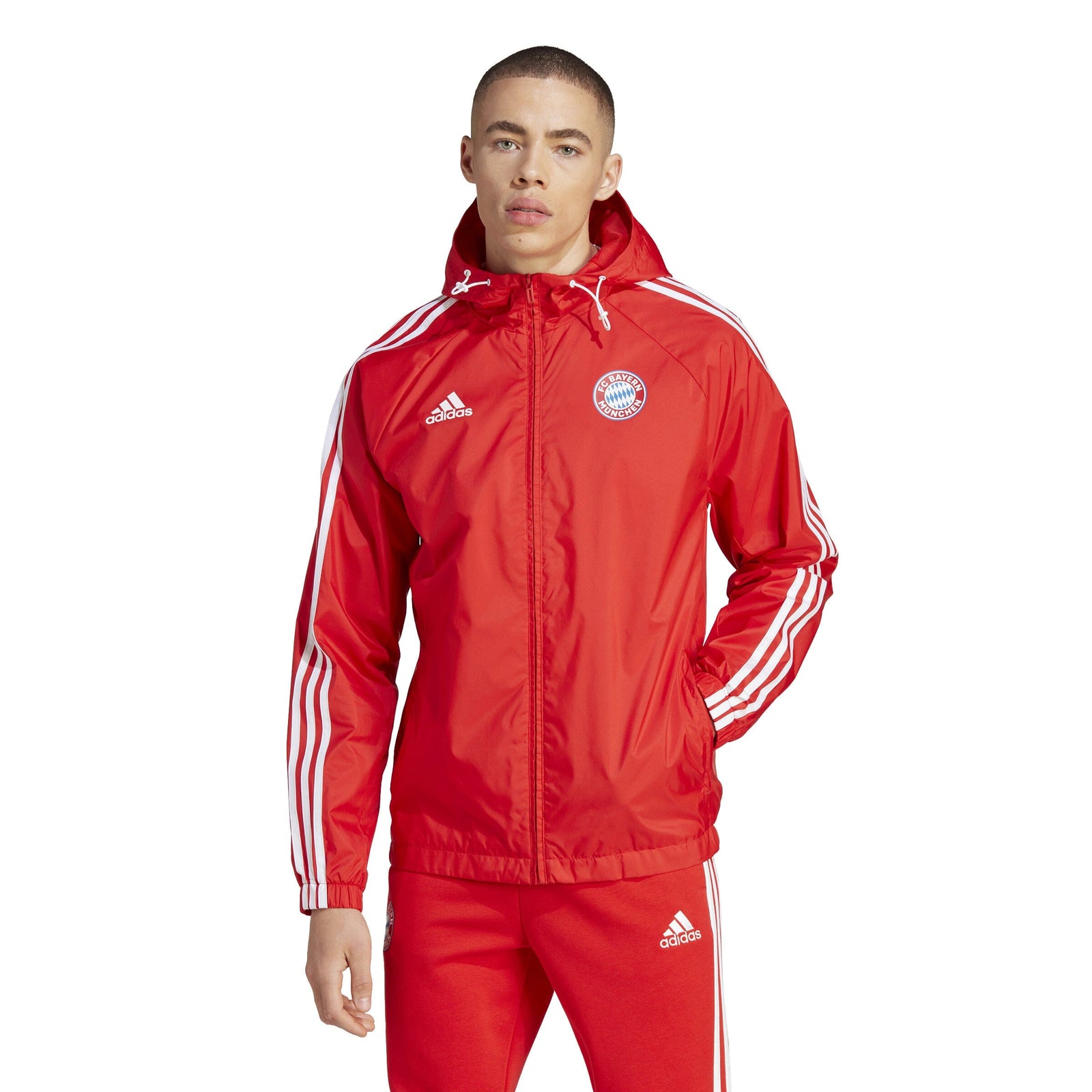 Essentials Warm-Up 3-Stripes Track Jacket - Red | Men's Training | adidas CA