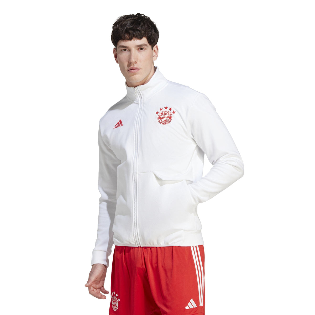 adidas Men&#39;s FC Bayern Anthem Jacket | HY3276 Jacket Adidas Adult Small White 