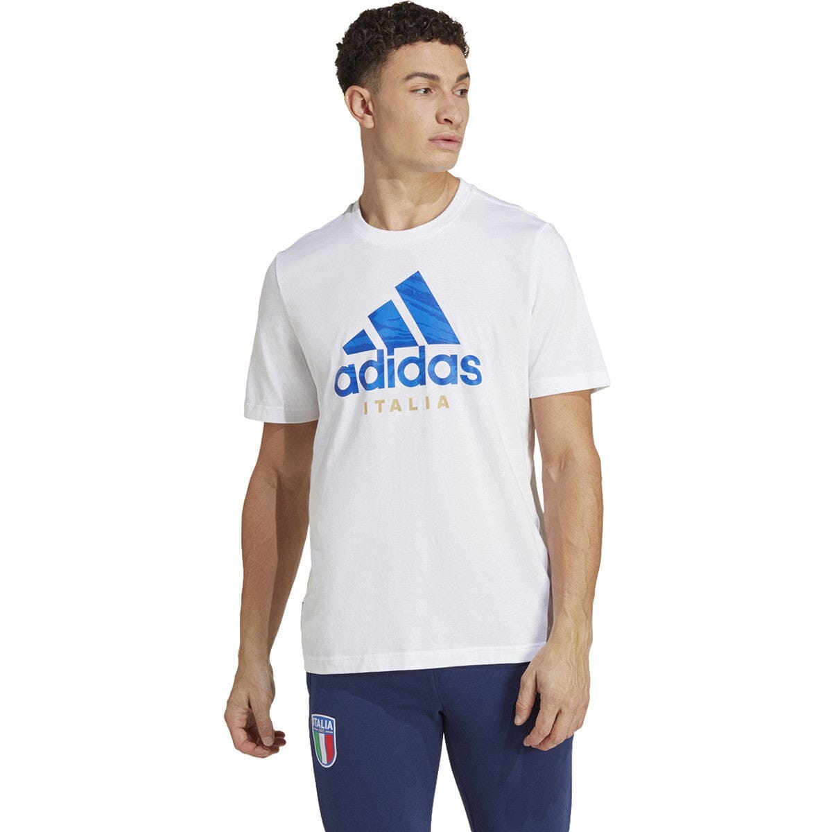 adidas Men's Italy 2023 DNA Graphic Tee | HT2178 Shirt Adidas Adult Small White 