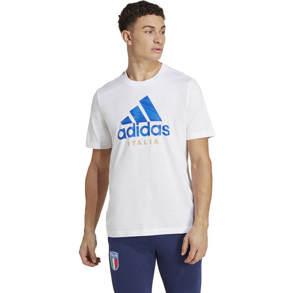 adidas Men&#39;s Italy 2023 DNA Graphic Tee | HT2178 Shirt Adidas Adult Small White 
