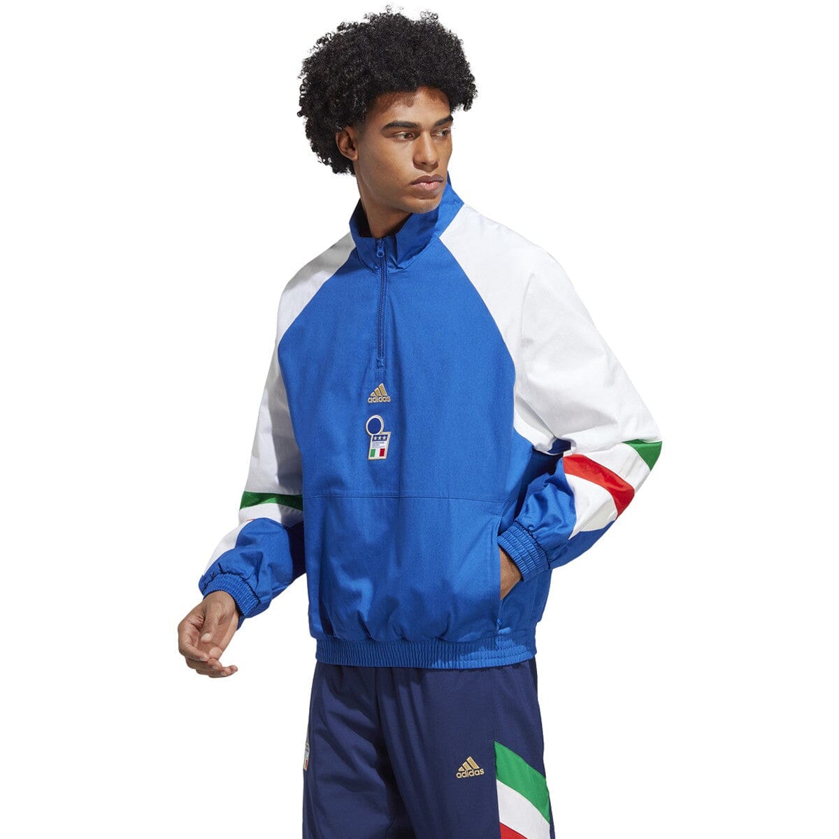 adidas Men's Italy 2023 Icon Top | HT2188 Training top Adidas Adult Small Team Royal Blue 