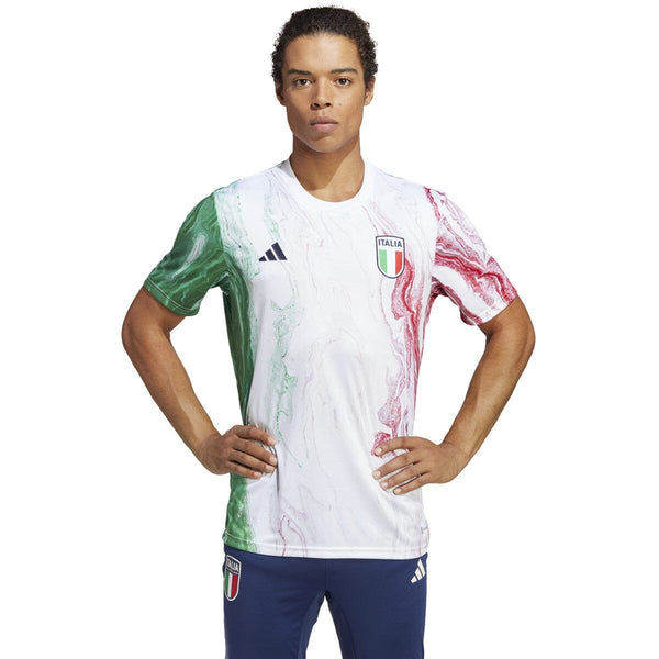 adidas Men&#39;s Italy 2023 Pre Match Shirt | HS9868 Jersey Adidas Green / White / Red Adult Small 