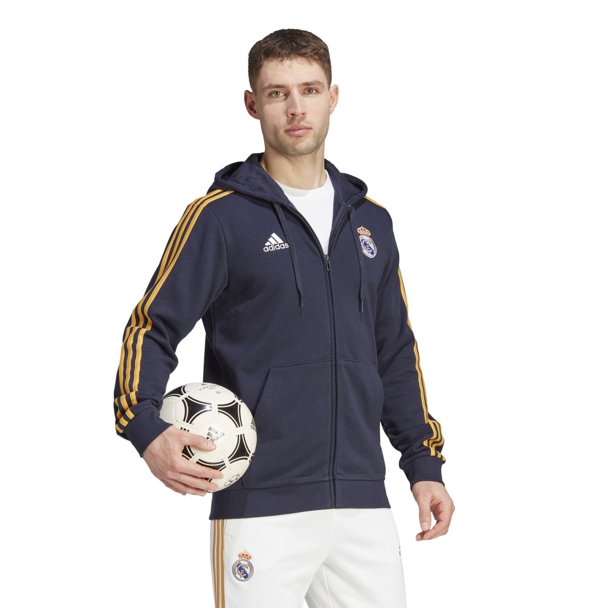 adidas Men's Real Madrid 2023/2024 DNA Full Zip Hoodie | HY0619 - Goal Kick Soccer