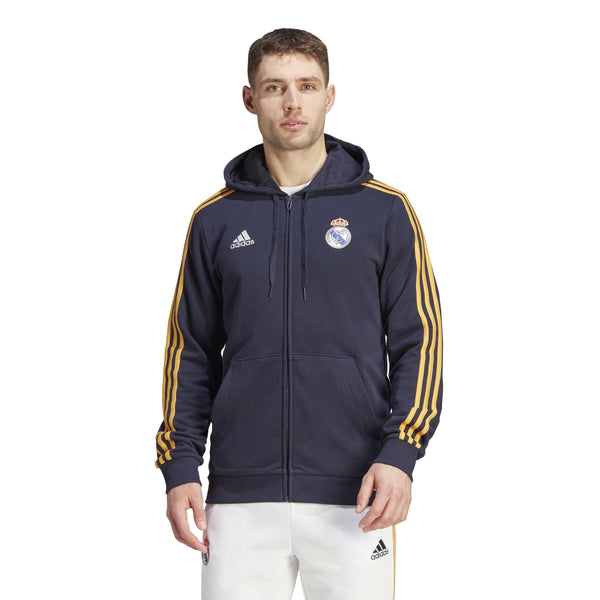 adidas Men&#39;s Real Madrid 2023/2024 DNA Full Zip Hoodie | HY0619 Apparel Adidas Adult Small Legend Ink 