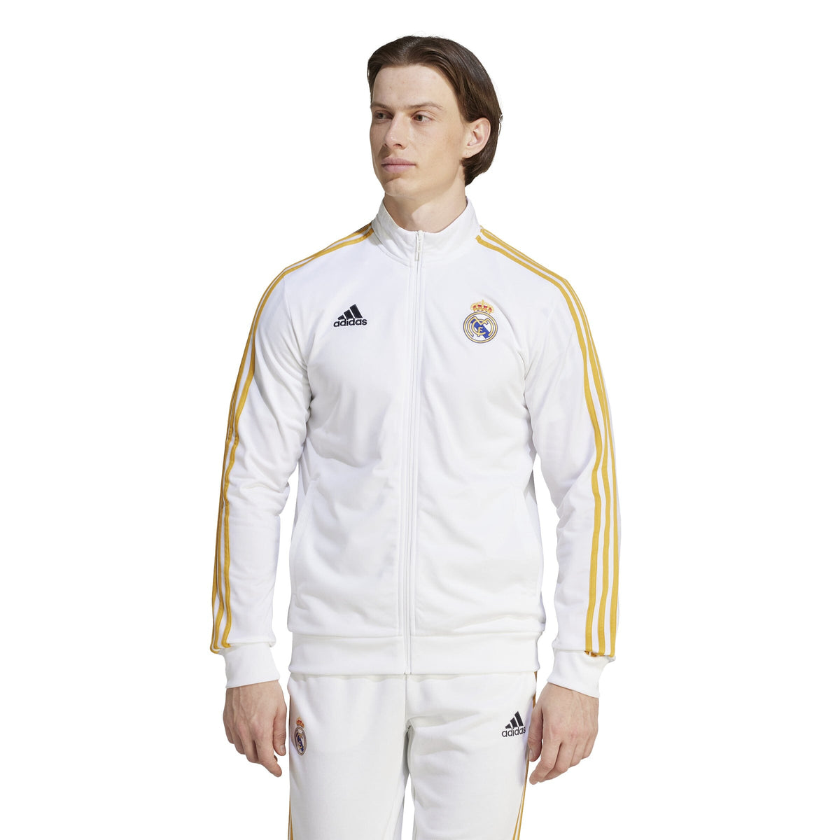 adidas Men&#39;s Real Madrid 2023/2024 DNA Track Top | HY0618 Apparel Adidas Adult Small White 