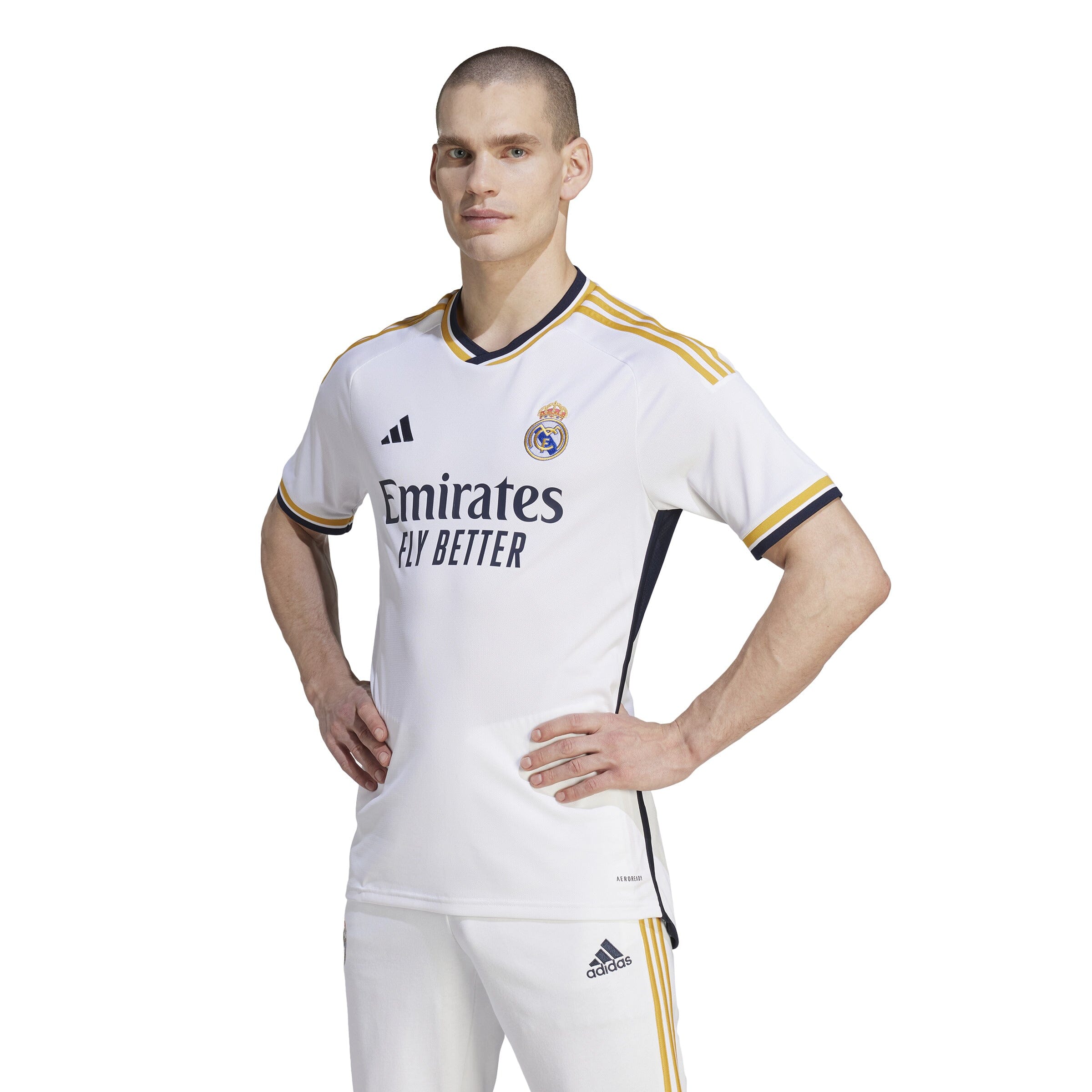 adidas Men's Real Madrid 2023/2024 Home Jersey | HR3796 Adult Small / White