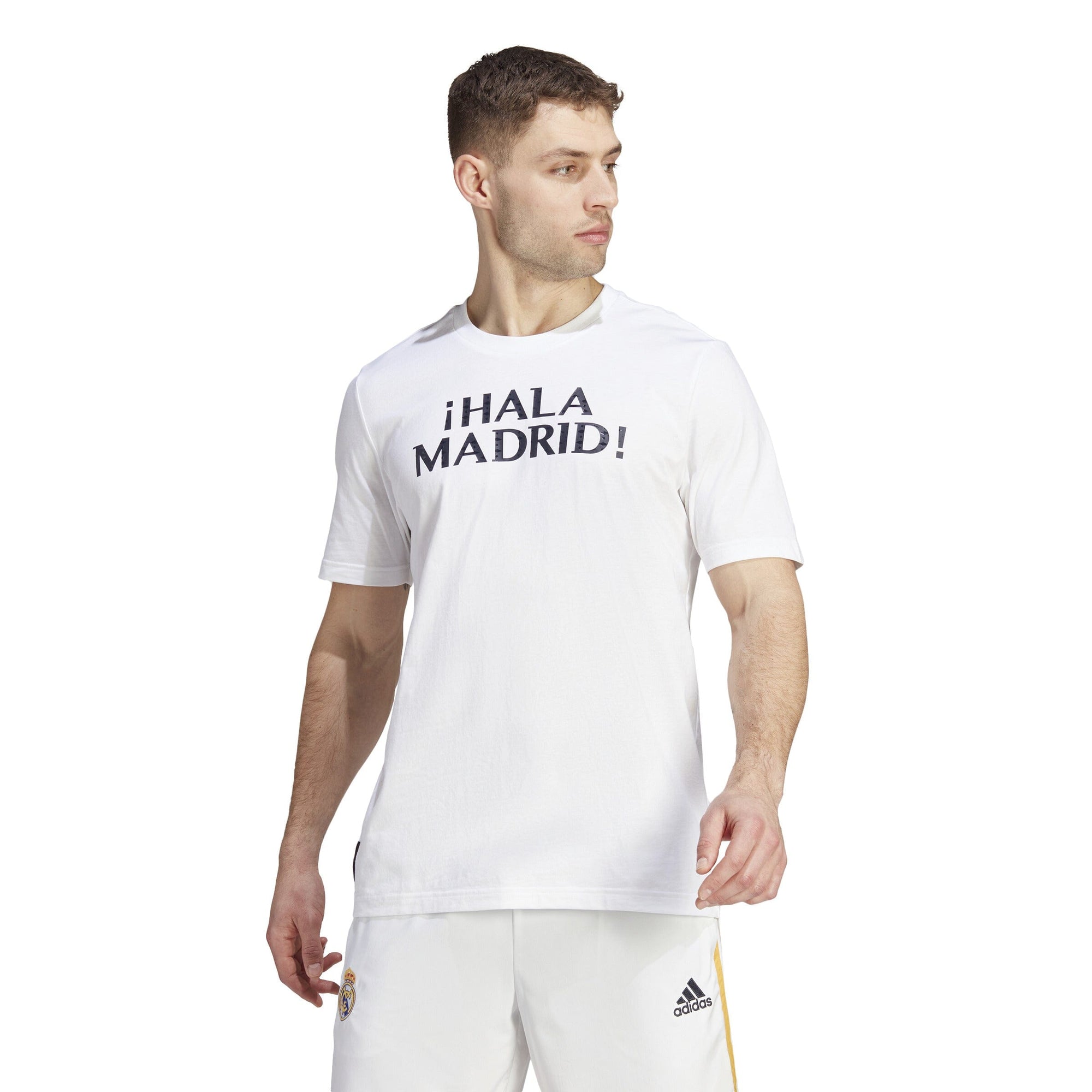 adidas Men's Real Madrid 2023/2024 Street Graphic Tee | HY0625 Apparel Adidas Adult Small White 