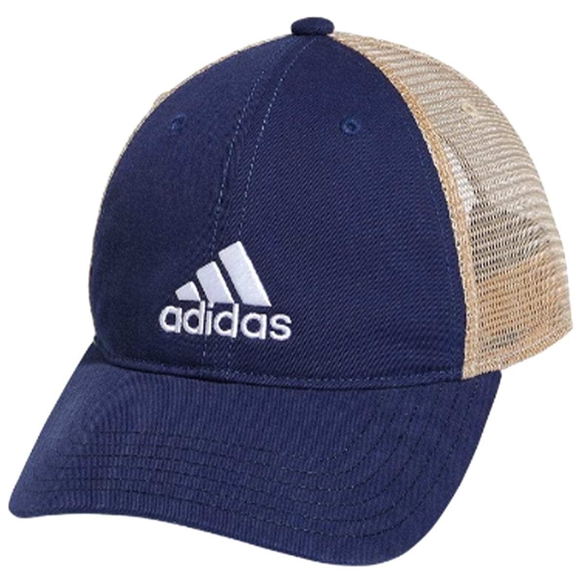 adidas Men's Relaxed Mesh Snapback Hat Accessories Adidas OSFA Team Navy Blue / White / Khaki 