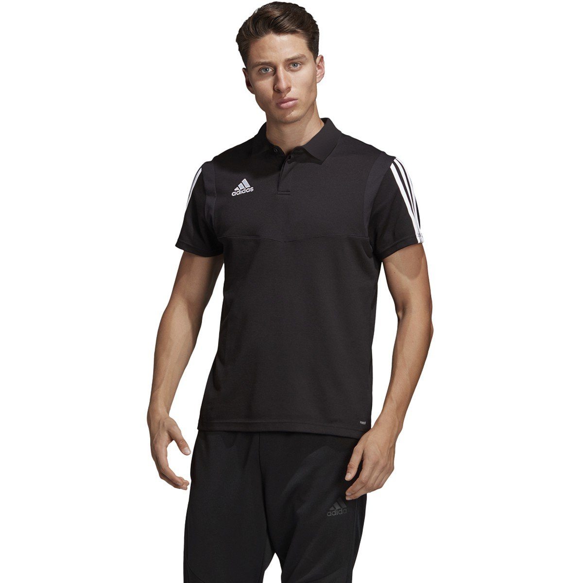 adidas Men's Tiro 19 Cotton Polo Shirt | DU0867 Polo Adidas Adult Small Black / White 