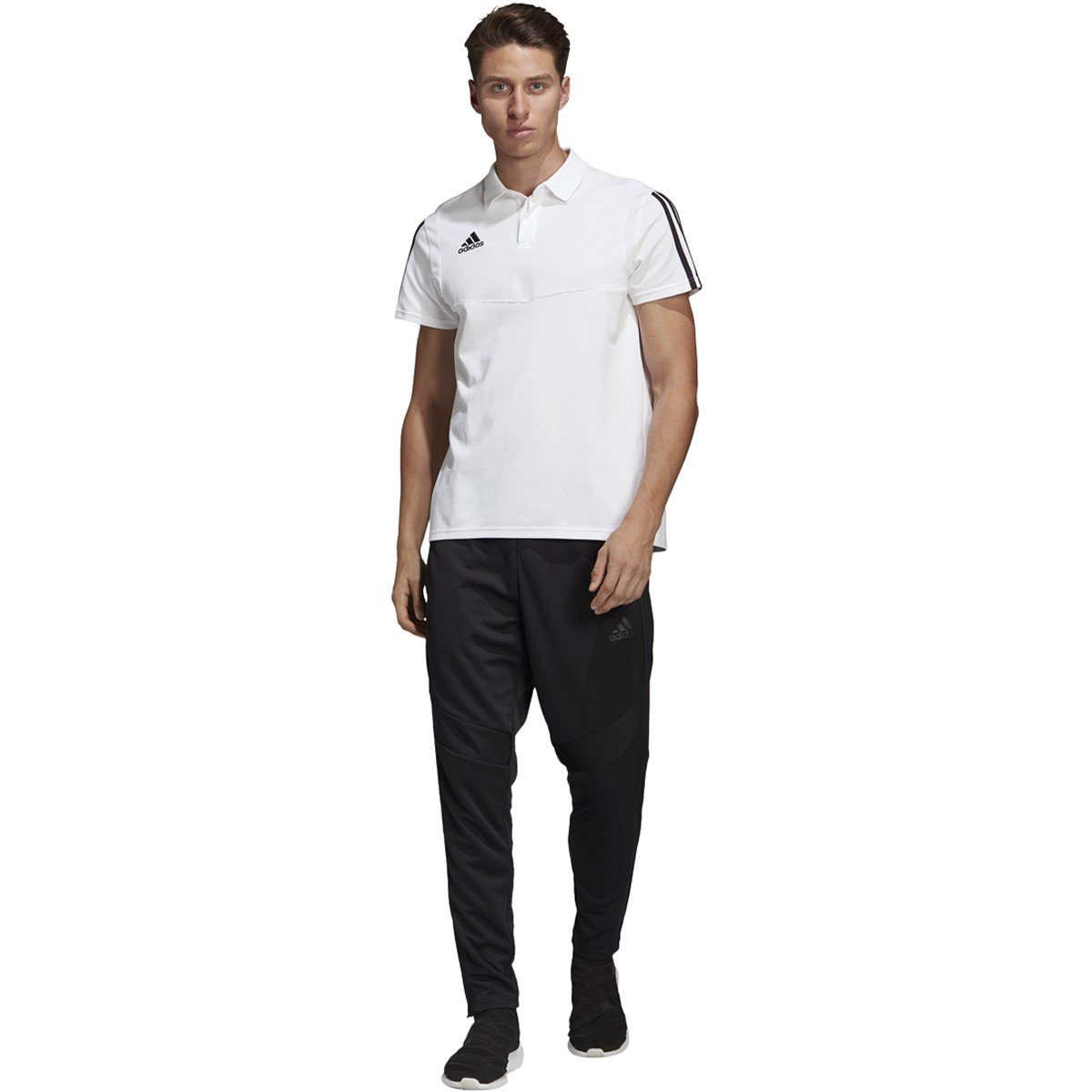 adidas Men's Tiro 19 Cotton Polo Shirt | DU0870 Polo Adidas Adult Small White / Black 