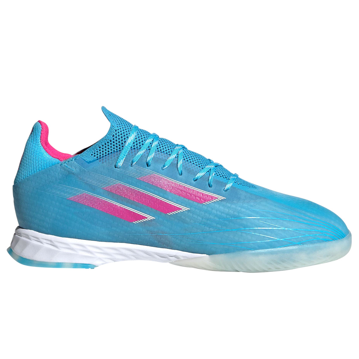 adidas Men&#39;s X Speedflow.1 Indoor Soccer Shoes | GW7464 Soccer Shoes Adidas 8 Sky Rush / Team Shock Pink / Cloud White 