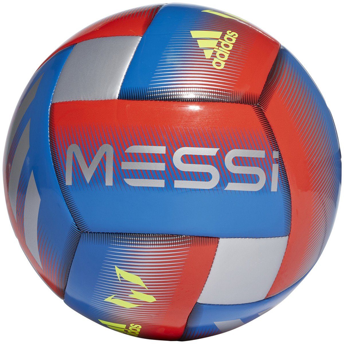 adidas Messi Glider Soccer Ball | DN8737 Soccer Ball Adidas 3 Football Blue/Active Red/Silver Metallic 