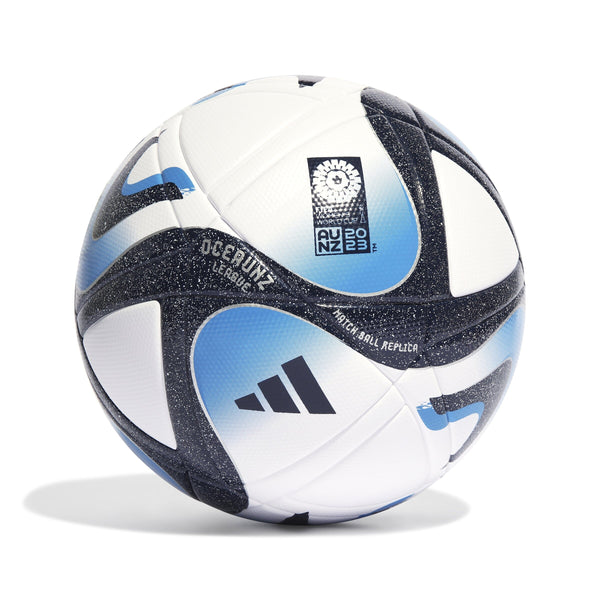 adidas OCEAUNZ League Ball | HT9015 Soccer Ball Adidas 5 White / Collegiate Navy / Bright Blue / Silver Metallic 