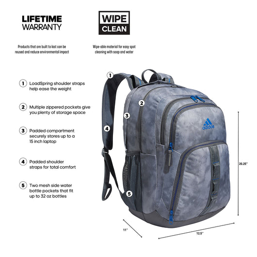 Adidas prime iv 2024 backpack lifetime warranty