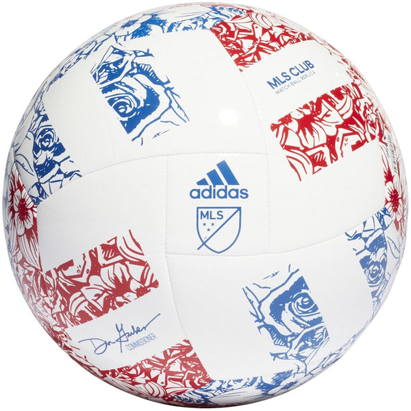 adidas Unisex-Adult MLS Club Soccer Ball | H57822 Soccer Ball Adidas 3 White / Power Blue / Team Collegiate Red 