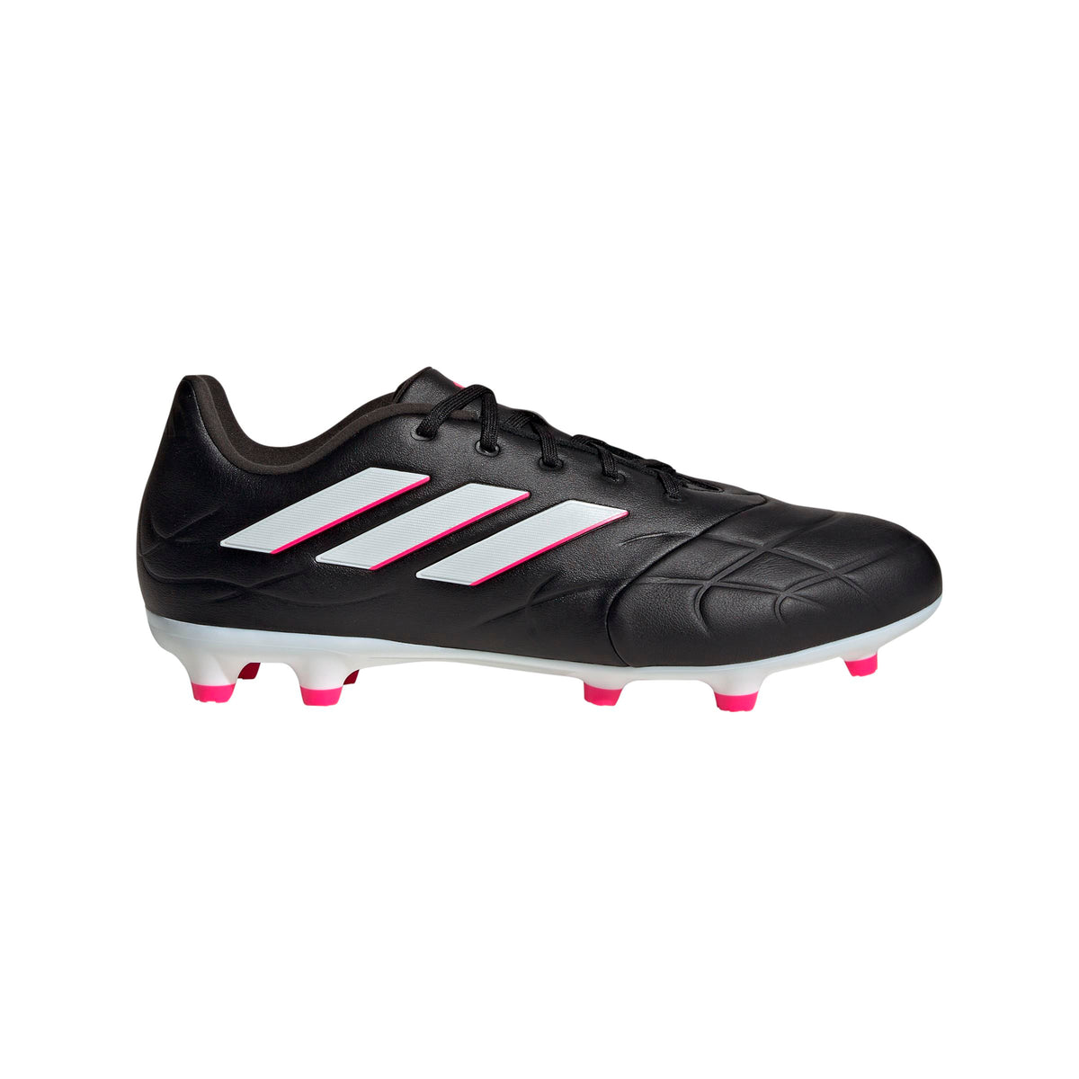 adidas Unisex Copa Pure.3 Firm Ground Cleats | HQ8942 Cleats Adidas 6 Core Black / Zero Met. / Team Shock Pink 2 